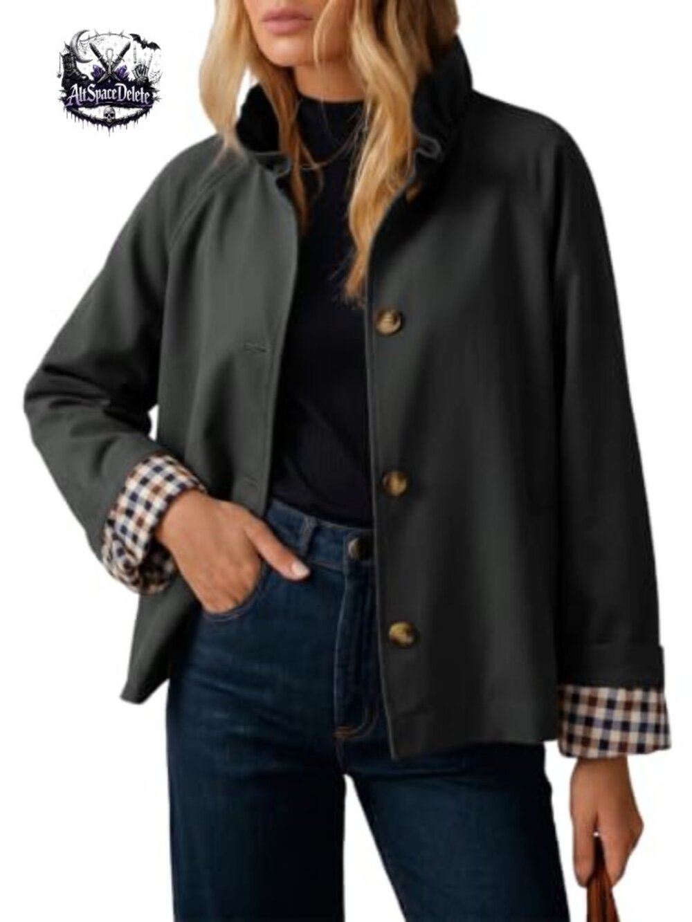 Dokotoo Womens Trench Coat Lightweight Button Down Ruffle Collar